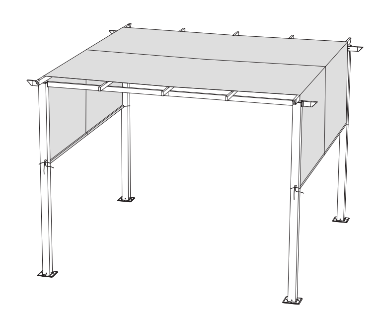 10'x10 'Плоски горни ръководства за продукта от пергола