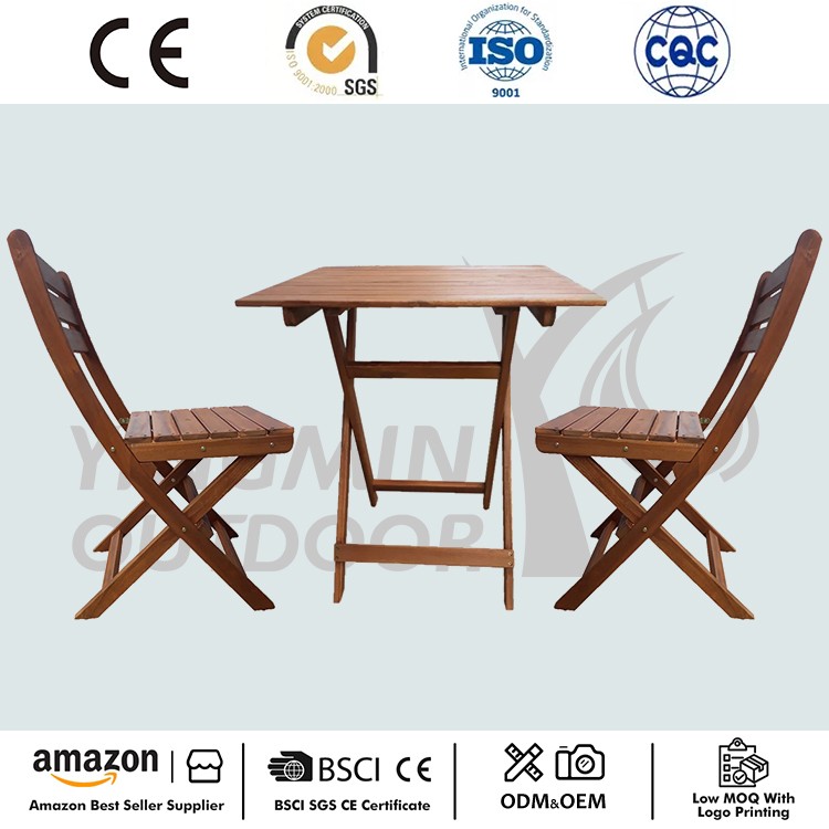 Комплект за бистро от 3 части Patio Premium от твърда дървесина